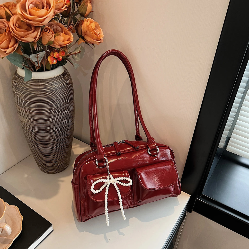 Vintage Burgundy Bow Handbag