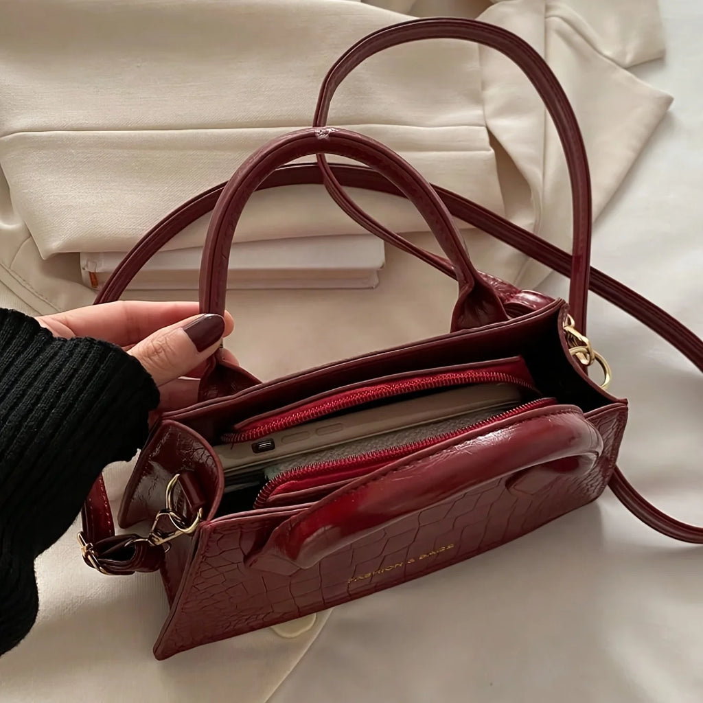Burgundy Elegant Small Handbag