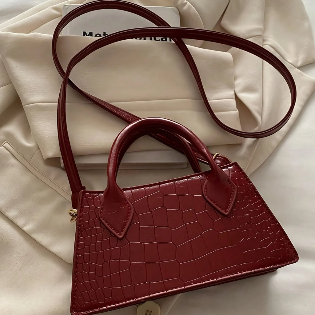 Burgundy Elegant Small Handbag