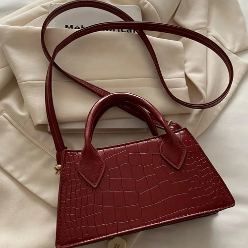 Burgundy Elegant Small Handbag