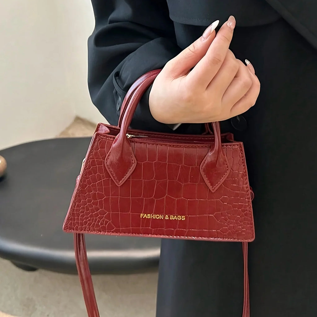 Burgundy Elegant Small Handbag