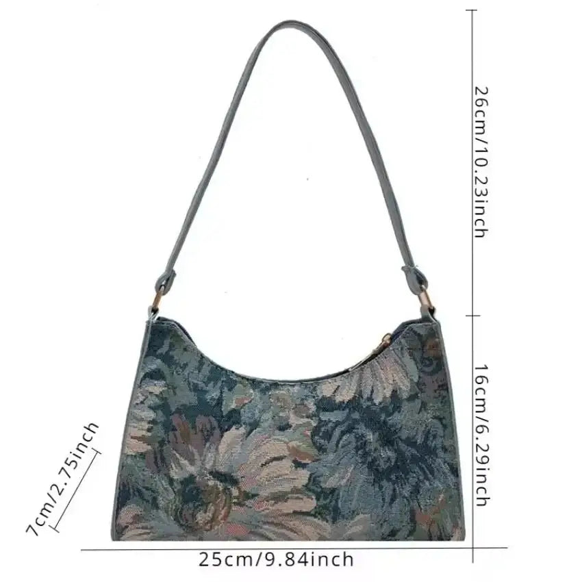 Oil Painting Shoulder Bag – Artistic Mini Tote for Women