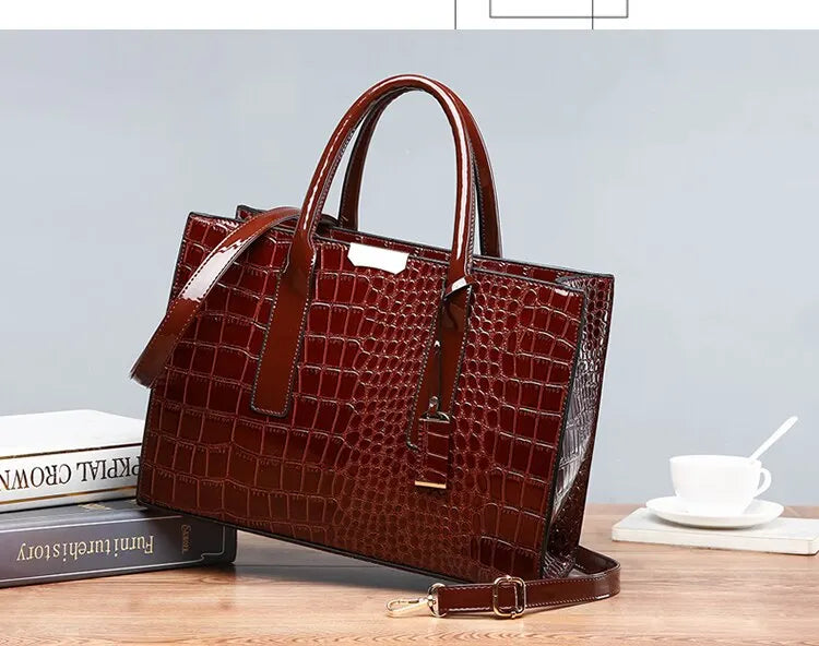 Luxury Crocodile Pattern Handbag