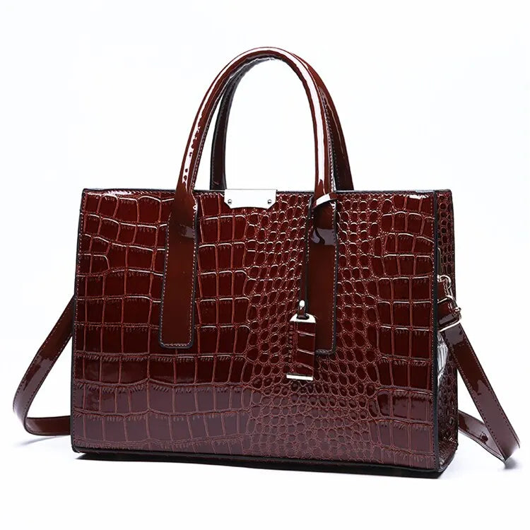 Luxury Crocodile Pattern Handbag