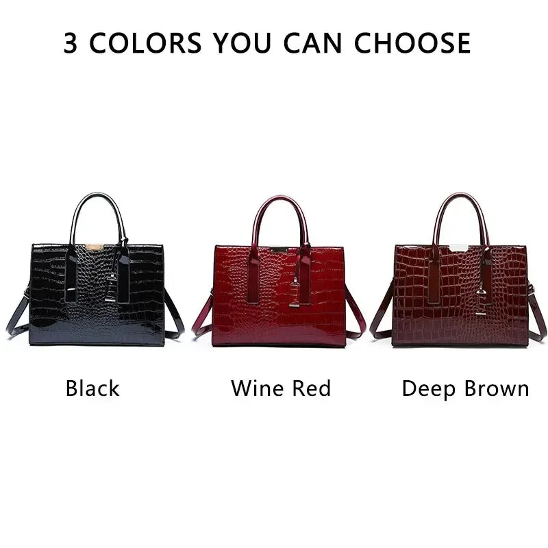 Luxury Crocodile Pattern Handbag