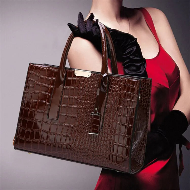 Luxury Crocodile Pattern Handbag