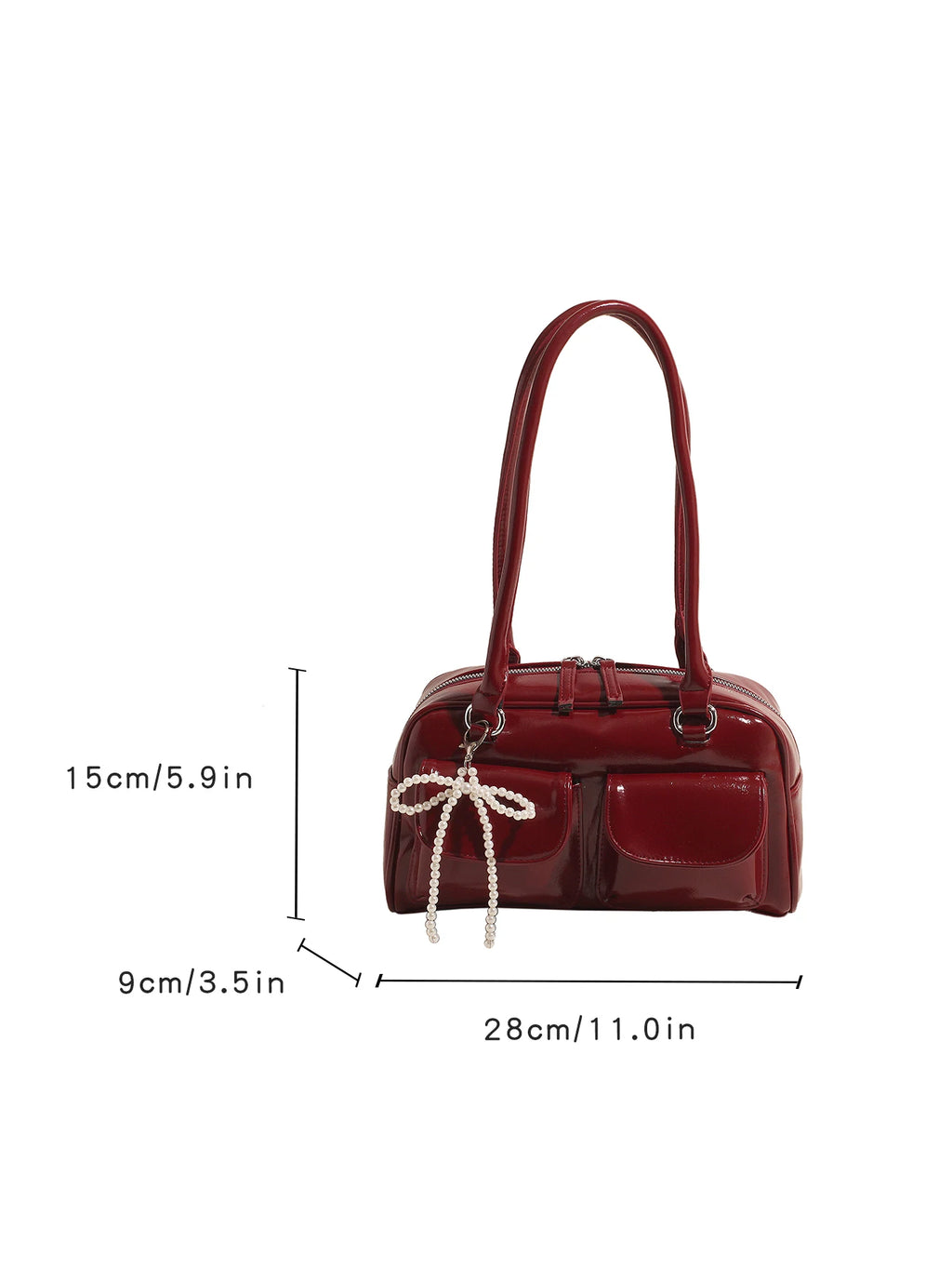 Vintage Burgundy Bow Handbag