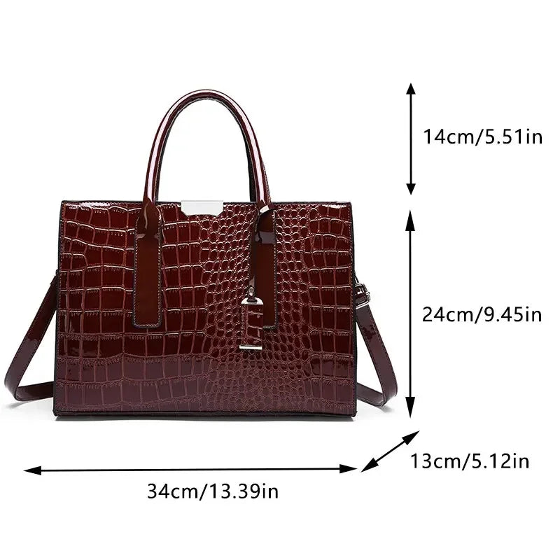 Luxury Crocodile Pattern Handbag