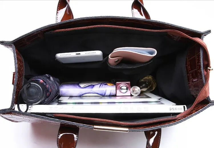 Luxury Crocodile Pattern Handbag