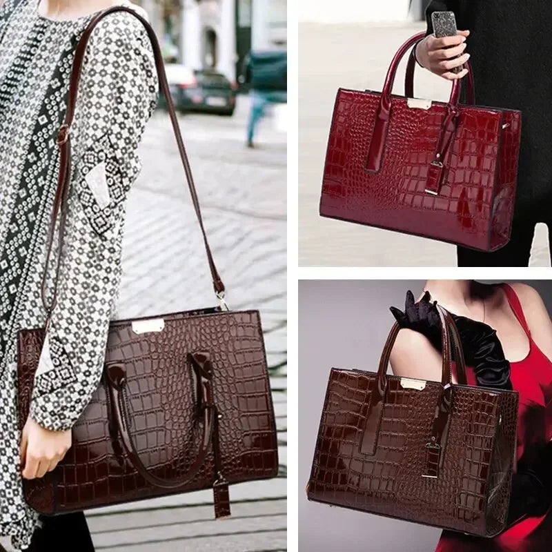 Luxury Crocodile Pattern Handbag