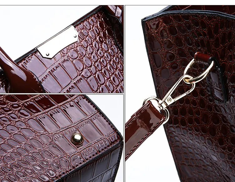 Luxury Crocodile Pattern Handbag