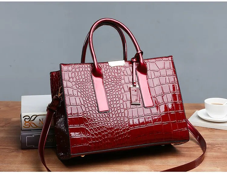 Luxury Crocodile Pattern Handbag