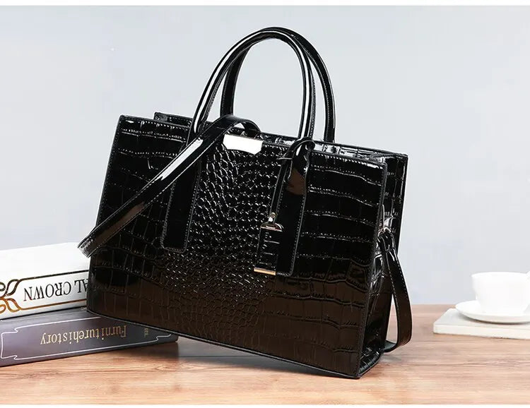 Luxury Crocodile Pattern Handbag