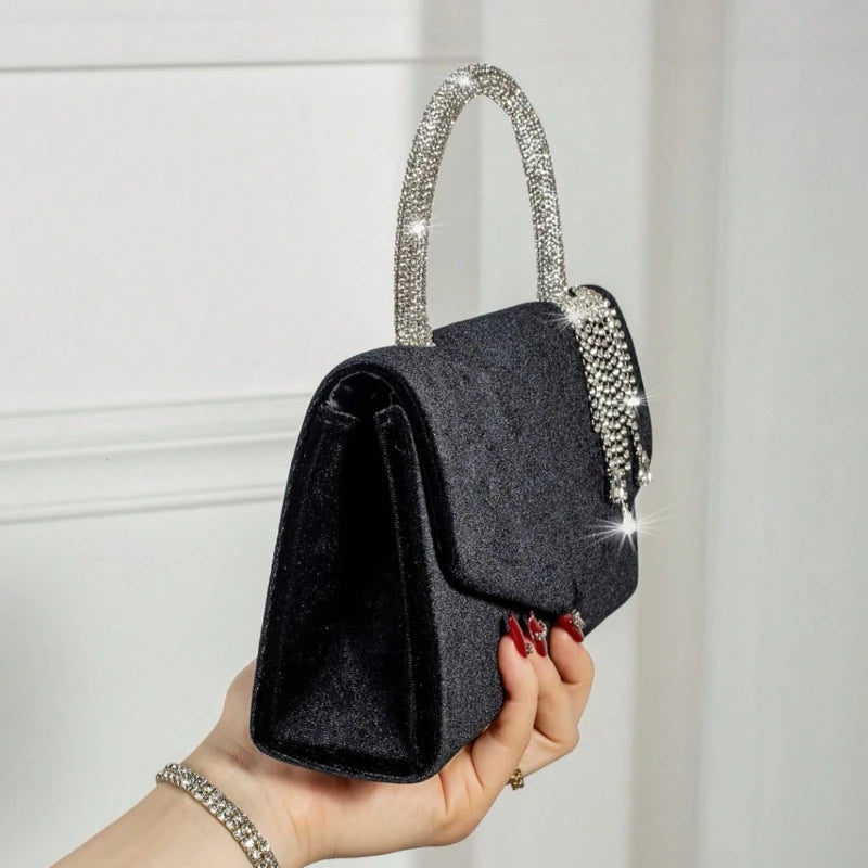 Diamond Dinner Bag – Crystal Tassel Evening Clutch | Luxury Banquet Handbag