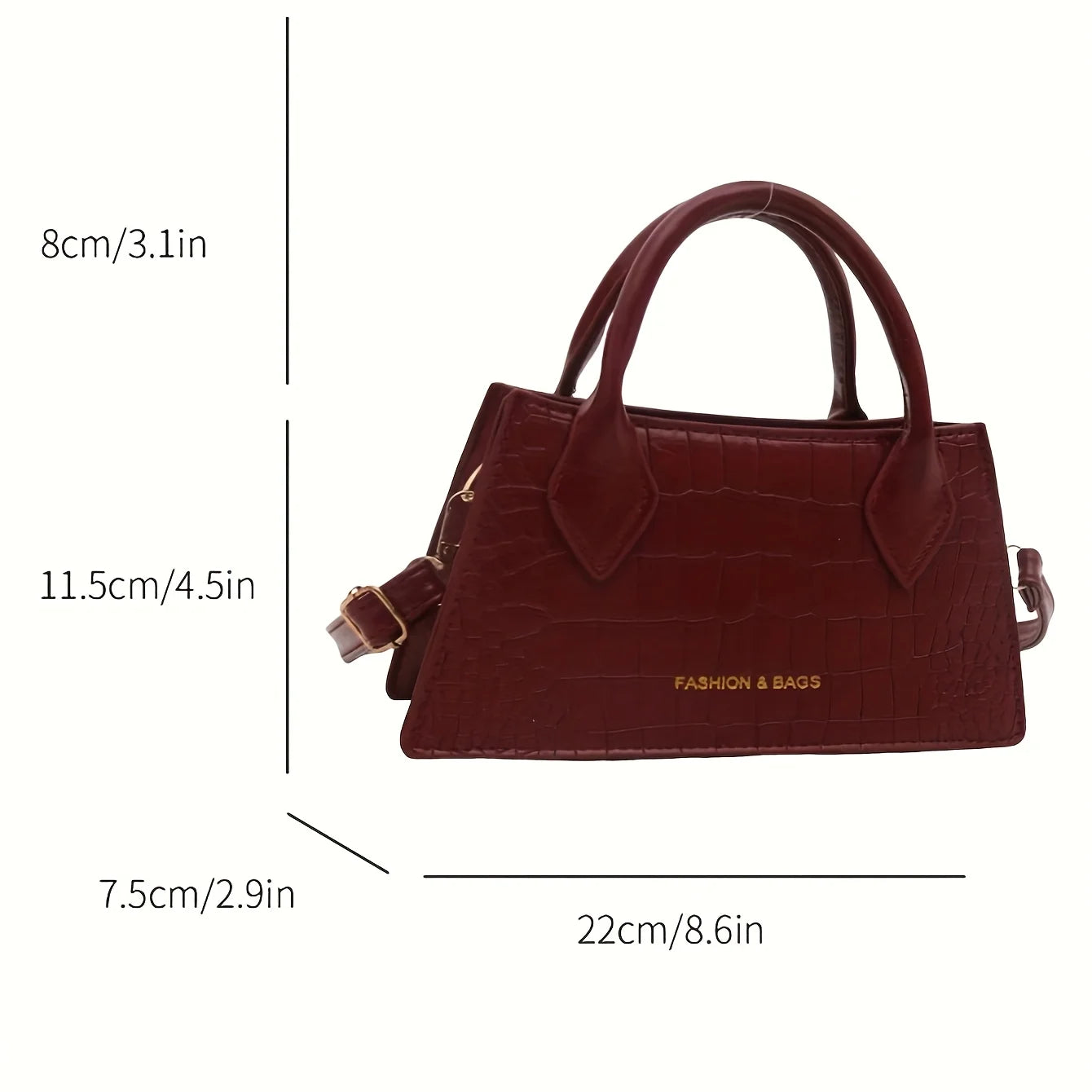 Burgundy Elegant Small Handbag