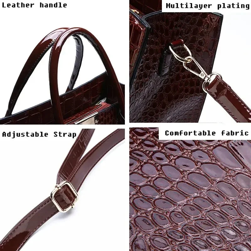 Luxury Crocodile Pattern Handbag