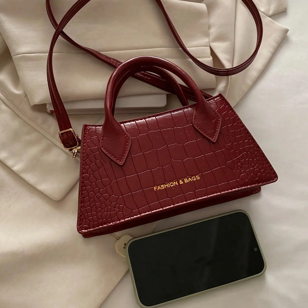 Burgundy Elegant Small Handbag