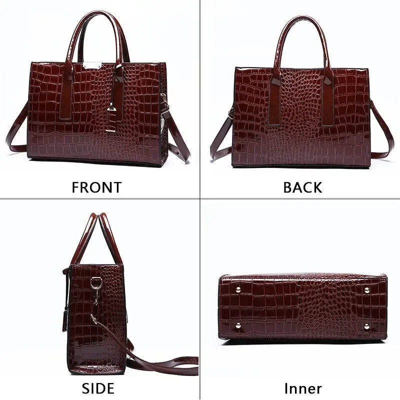 Luxury Crocodile Pattern Handbag